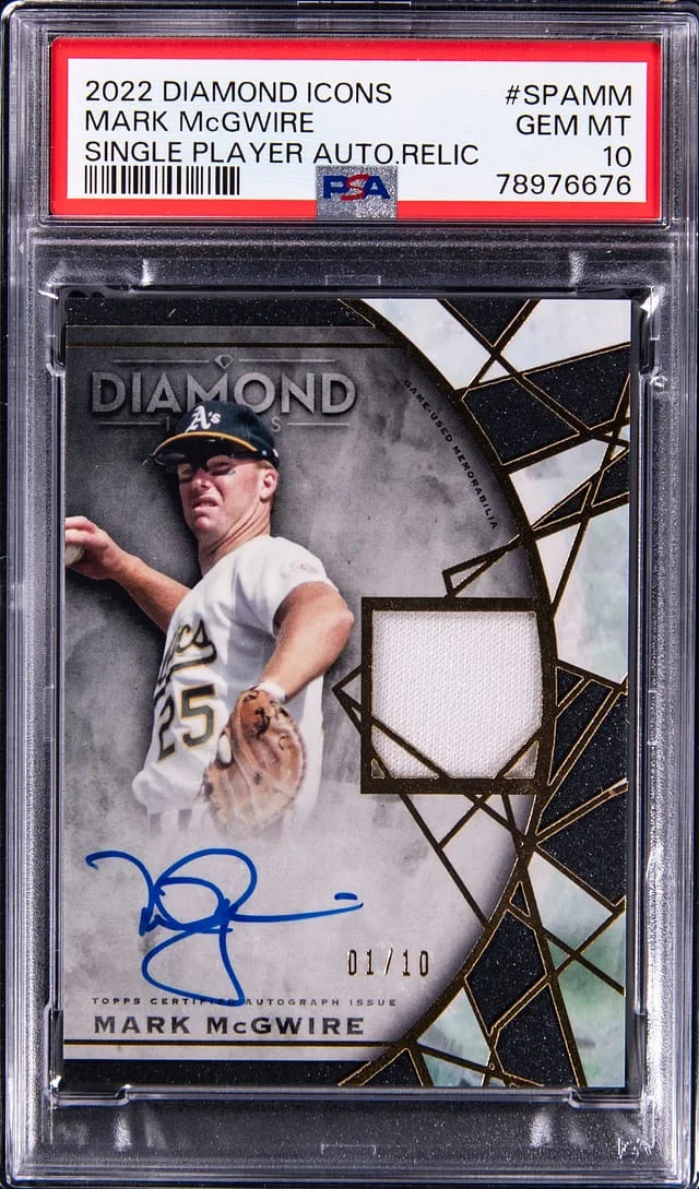 2022 Topps Mark McGwire Diamond Icons Single Player Autograph Relic #SPA-MM card image