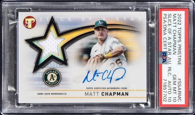 2022 Topps Matt Chapman Pristine Slice of a Star Autographed Relic #SSARMC card image