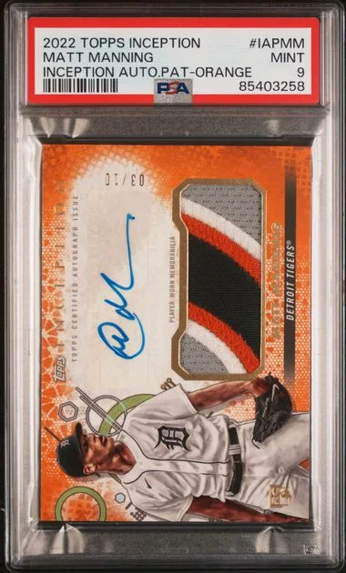 2022 Topps Matt Manning Inception Inception Autographed Patch Orange #IAP-MM card image