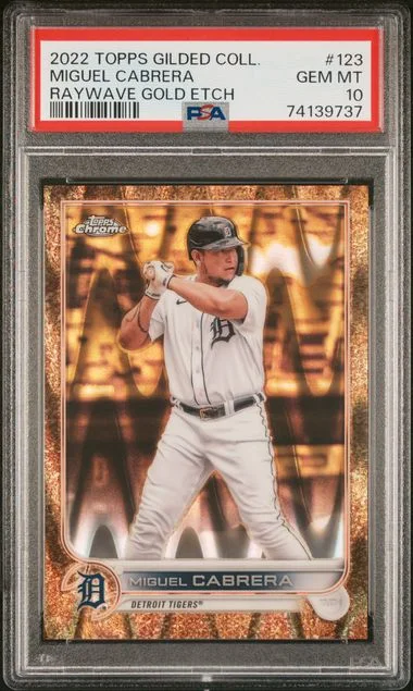 2022 Topps Miguel Cabrera Gilded Collection Raywave Gold Etch #123 card image