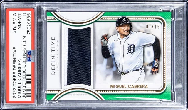 2022 Topps Miguel Cabrera Definitive Jumbo Relic Collection Green #DJRMIG card image