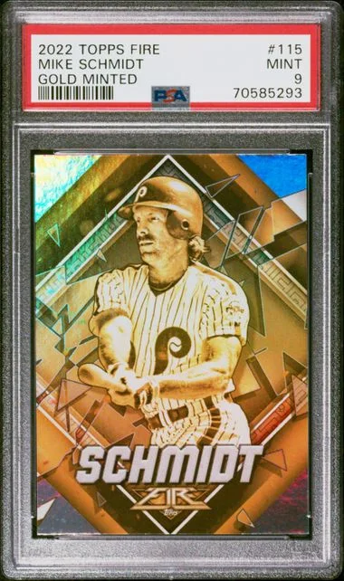2022 Topps Mike Schmidt Fire Gold Minted #115 card image