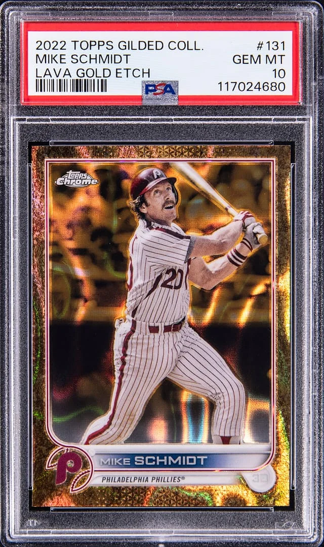 2022 Topps Mike Scmidt Gilded Collection Lava Gold Etch #131 card image