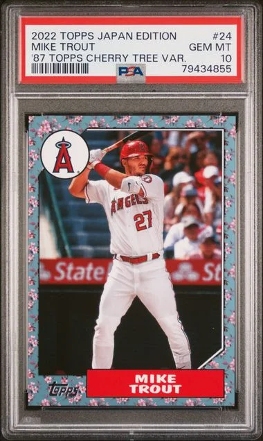 2022 Topps Mike Trout Japan Edition 1987 Topps Cherry Tree Variation #24 card image