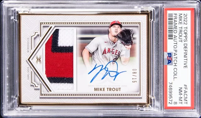 2022 Topps Mike Trout Definitive Framed Autograph Patch Collection #FACMT card image