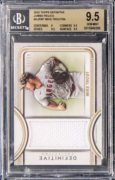 2022 Topps Mike Trout Game-Used Definitive Jumbo Relic Collection #DJRMT card image