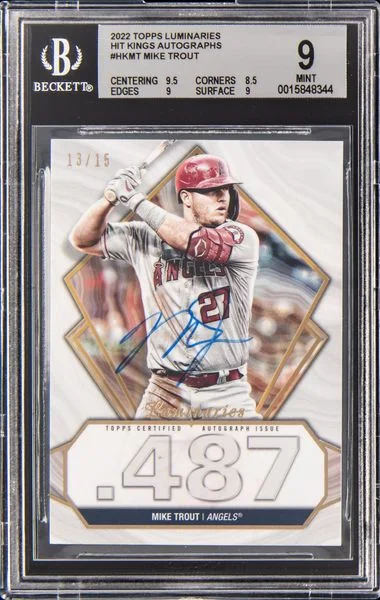 2022 Topps Mike Trout Luminaries HIT Kings Autographs #HKMT card image