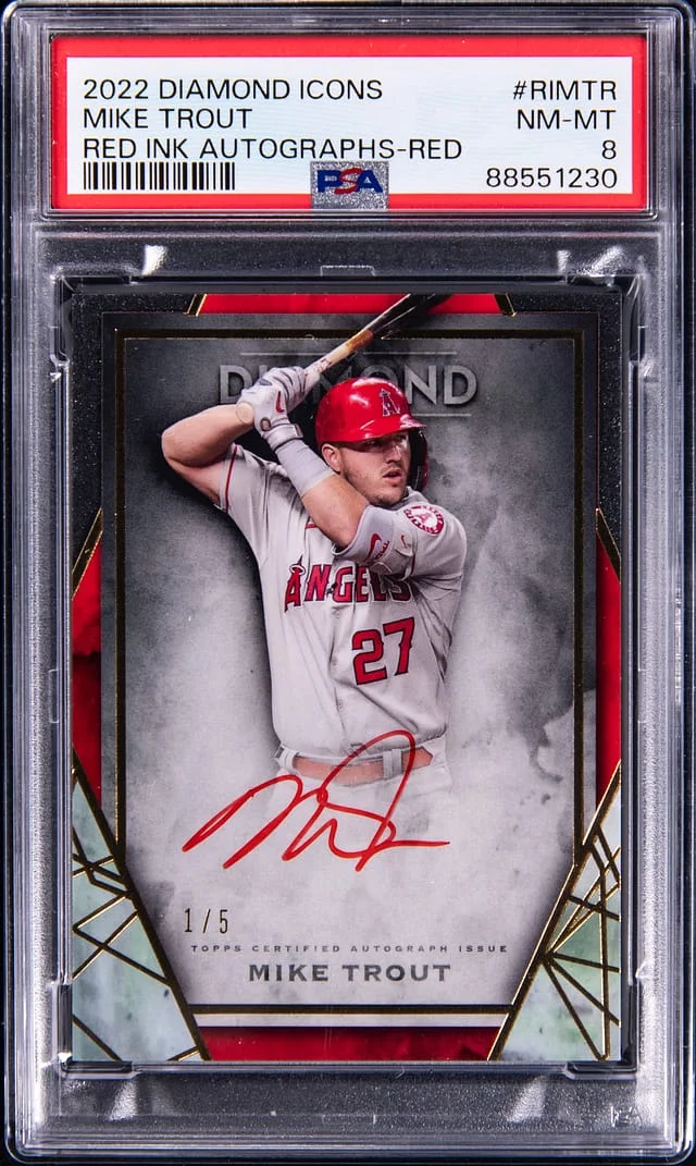 2022 Topps Mike Trout Diamond Icons Red Ink Autographs Red #RIMTR card image