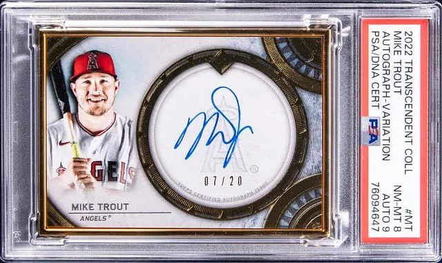 2022 Topps Mike Trout Transcendent Collection Variation Autograph #TCVA-MT card image