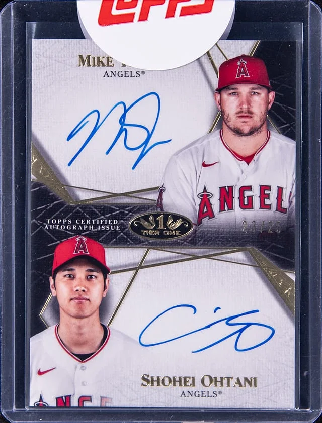 2022 Topps Mike Trout/Shohei Ohtani Tier One Dual Autograph #DA-TO card image