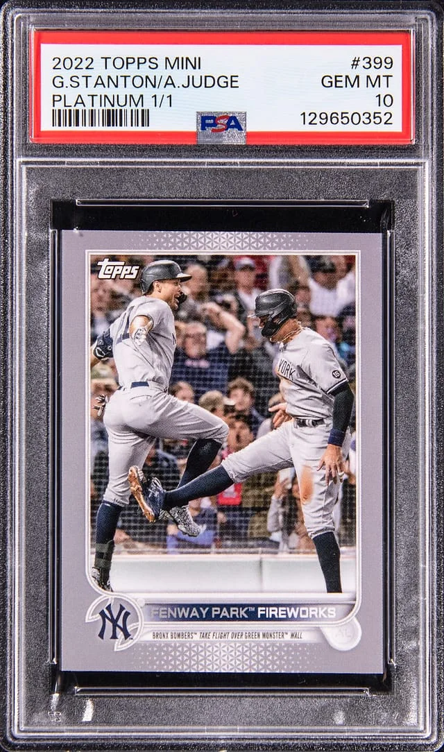 2022 Topps Mini Giancarlo Stanton/Aaron Judge Platinum #399 card image