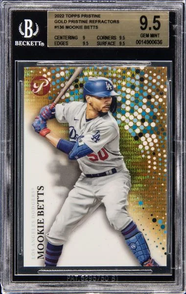2022 Topps Mookie Betts Pristine Gold Pristine Refractor #136 card image