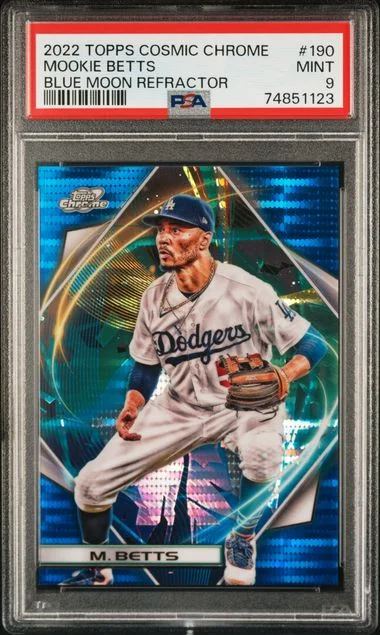 2022 Topps Mookie Betts Cosmic Chrome Blue Moon Refractor #190 card image