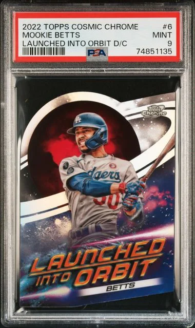 2022 Topps Mookie Betts Cosmic Chrome Launched Into Orbit Die-Cut #LIO-6 card image