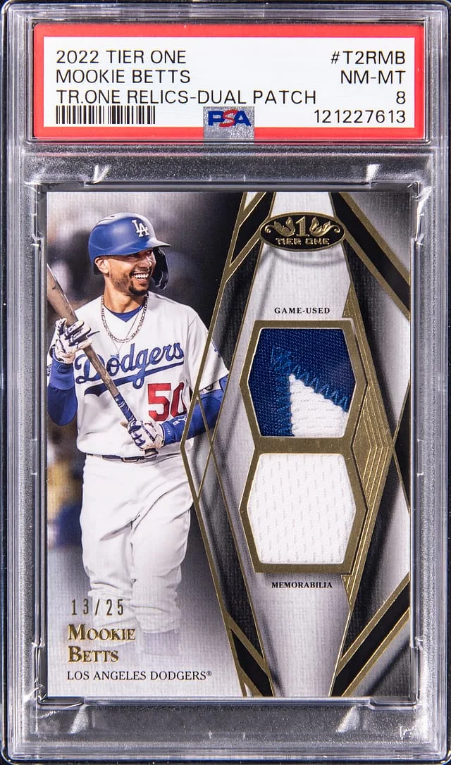 2022 Topps Mookie Betts Tier One Relics Dual Patch #TR2-MB card image