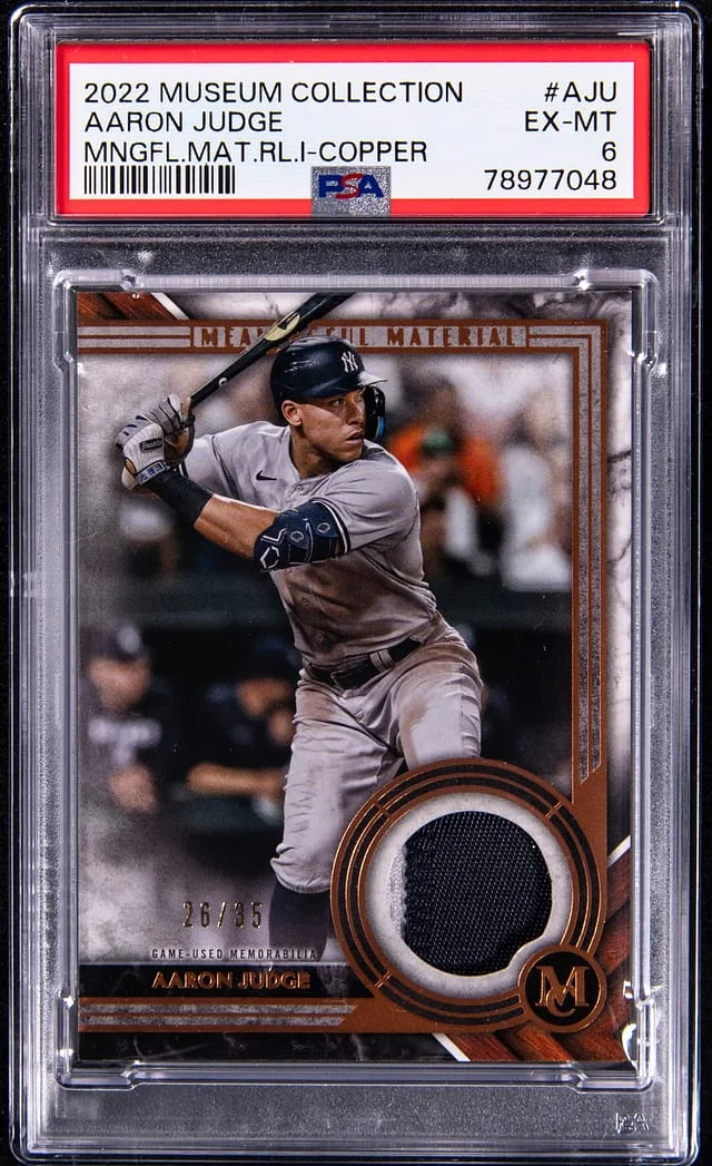 2022 Topps Museum Collection Aaron Judge Meaningful Materials Relics Copper #MMR1-AJU card image