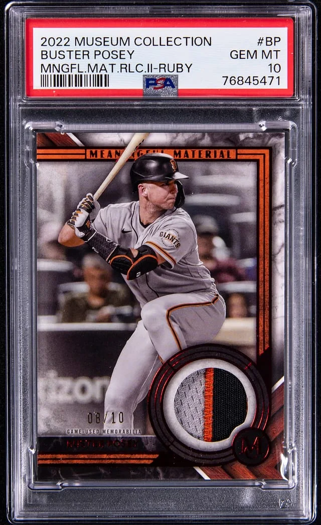 2022 Topps Museum Collection Buster Posey Meaningful Materials Relic Ruby #BP card image