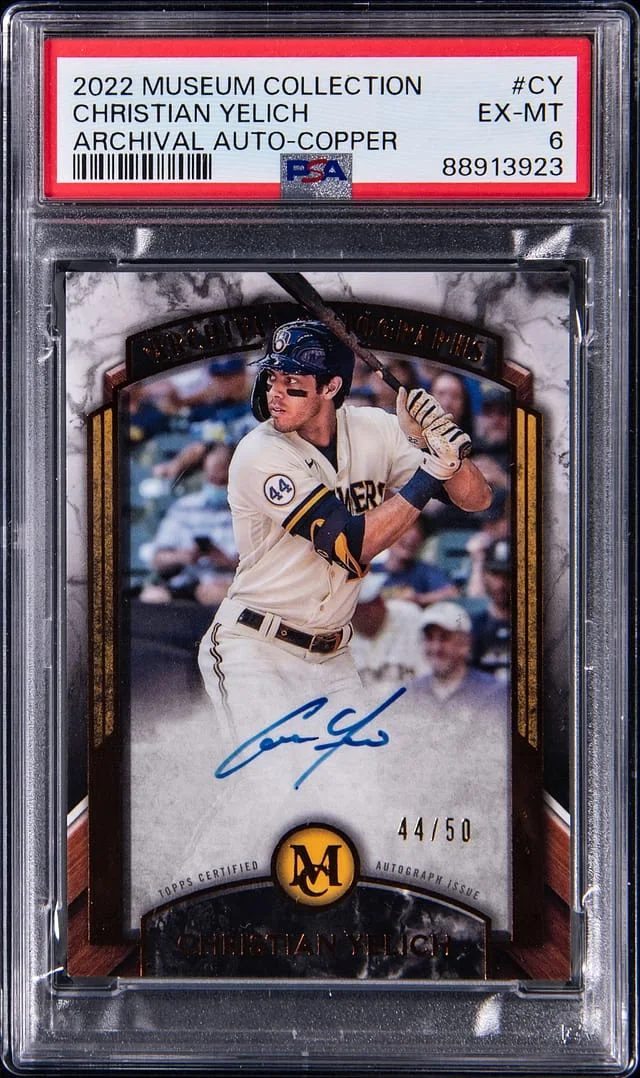 2022 Topps Museum Collection Christian Yelich Archival Autograph Copper #CY card image