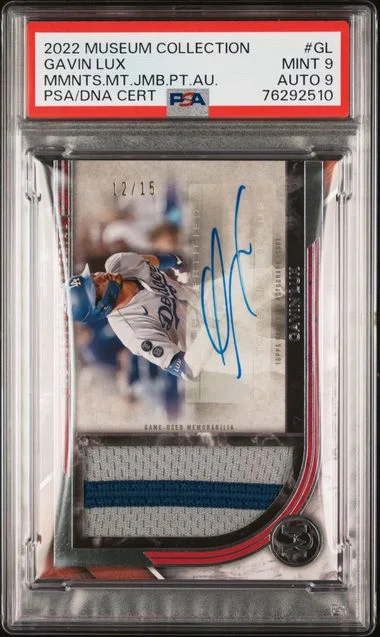 2022 Topps Museum Collection Gavin Lux Momentous Material Jumbo Patch Autographs #GL card image