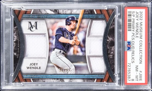 2022 Topps Museum Collection Joey Wendle Primary Pieces Quad Relics #JWE card image