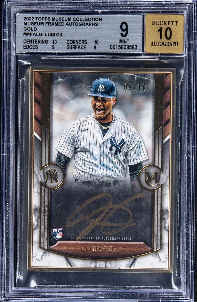 2022 Topps Museum Collection Luis Gil Framed Autographs Gold #MFA-LGI card image