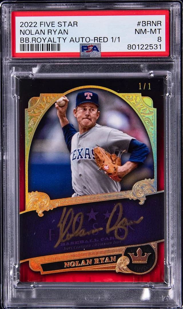 2022 Topps Nolan Ryan Five Star Baseball Royalty Autograph Red #BR-NR card image