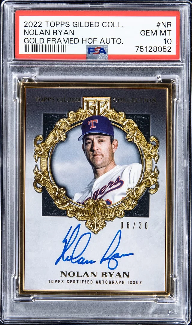 2022 Topps Nolan Ryan Gilded Collection Gold Framed HOF Auto #NR card image