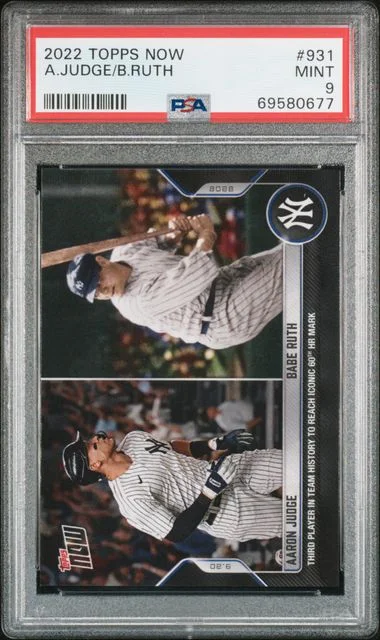 2022 Topps Now Aaron Judge/Babe Ruth #931 card image