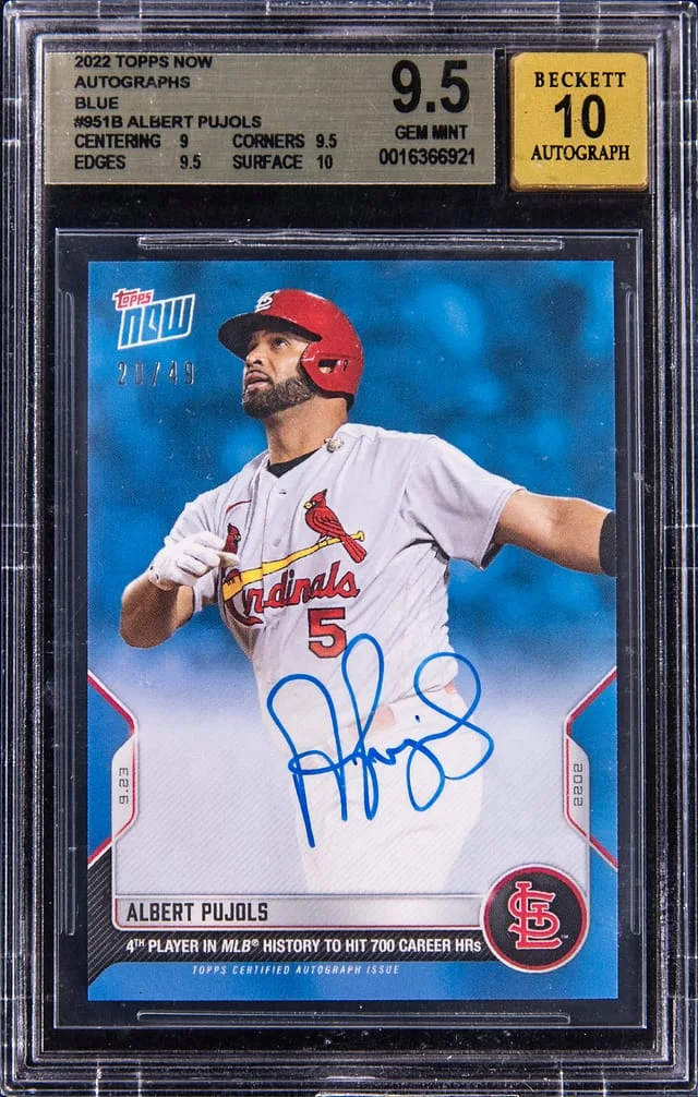 2022 Topps Now Albert Pujols Autographs Blue #951B card image