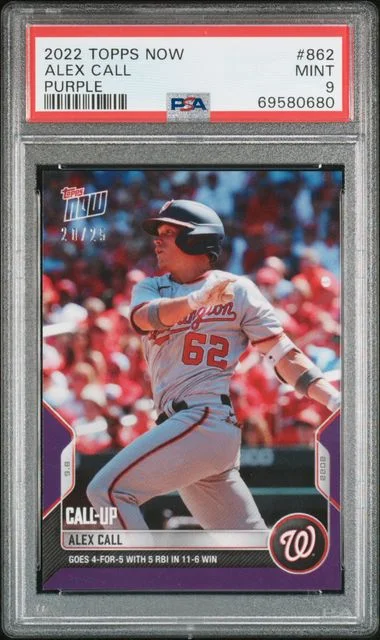 2022 Topps Now Alex Call Purple #862 card image