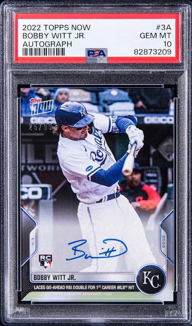 2022 Topps Now Bobby Witt Jr. Autograph #3A card image