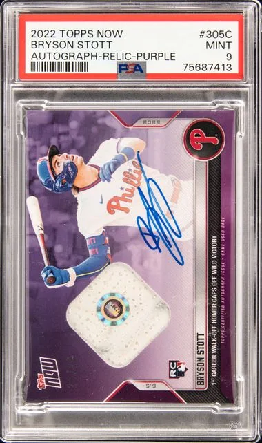 2022 Topps Now Bryson Stott Autograph-Relic-Purple #305C card image
