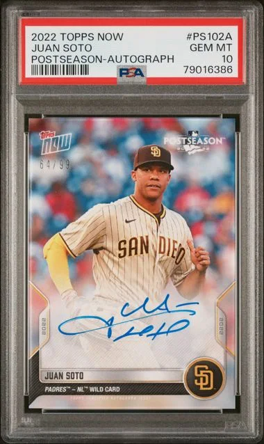2022 Topps Now Juan Soto Postseason Autograph #Ps102A card image