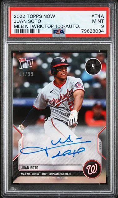 2022 Topps Now Juan Soto MLB Network's Top 100 Autograph #T4A card image
