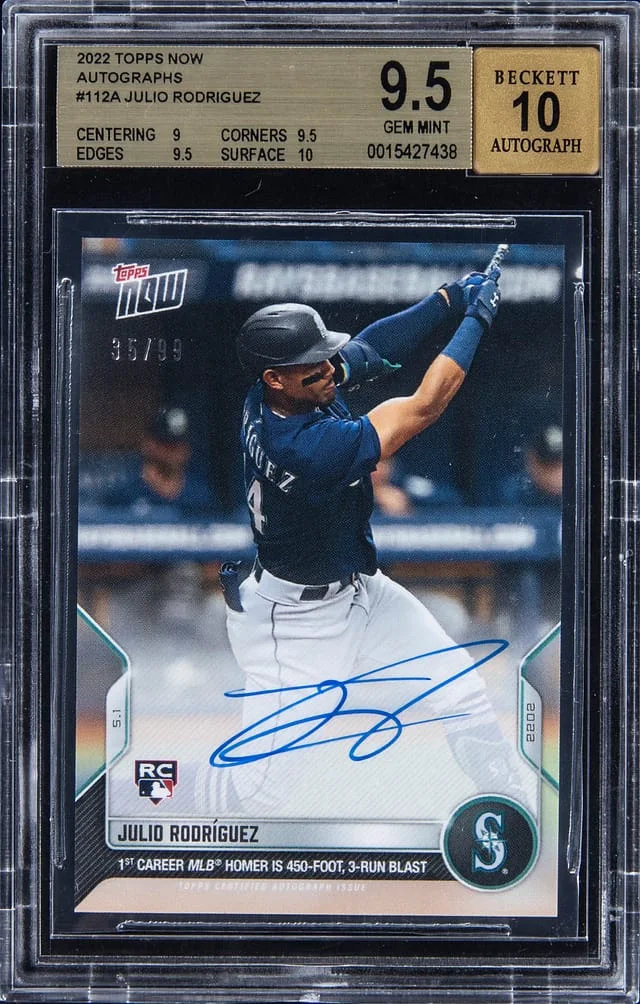 2022 Topps Now Julio Rodriguez Autograph #112A card image