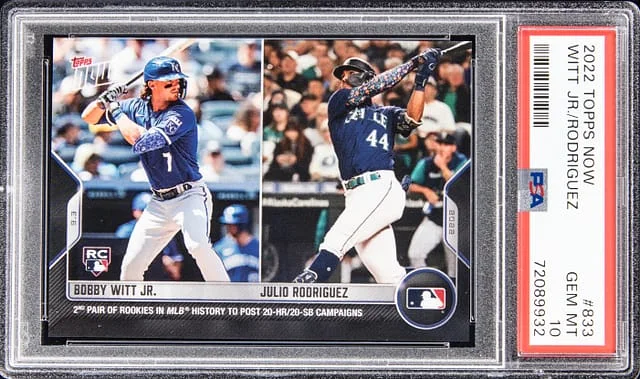 2022 Topps Now Julio Rodriguez, Bobby Witt Jr #833 card image