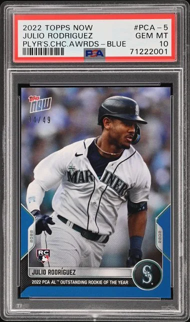 2022 Topps Now Julio Rodriguez Player's Choice Awards Blue #PCA-5 card image