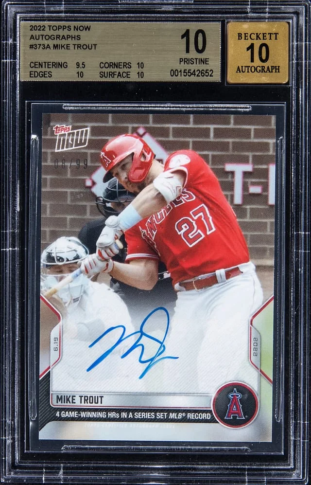 2022 Topps Now Mike Trout Autograph #374A card image