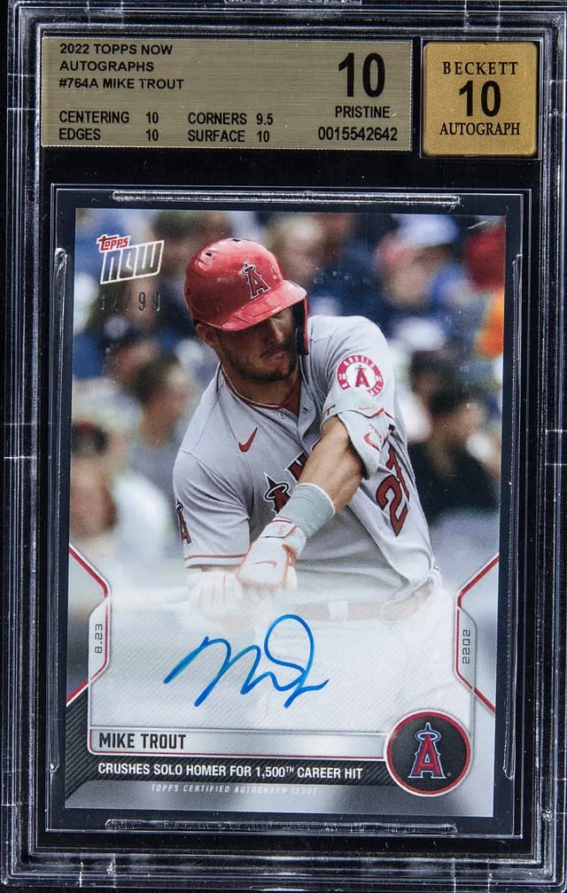 2022 Topps Now Mike Trout Autograph #764A card image