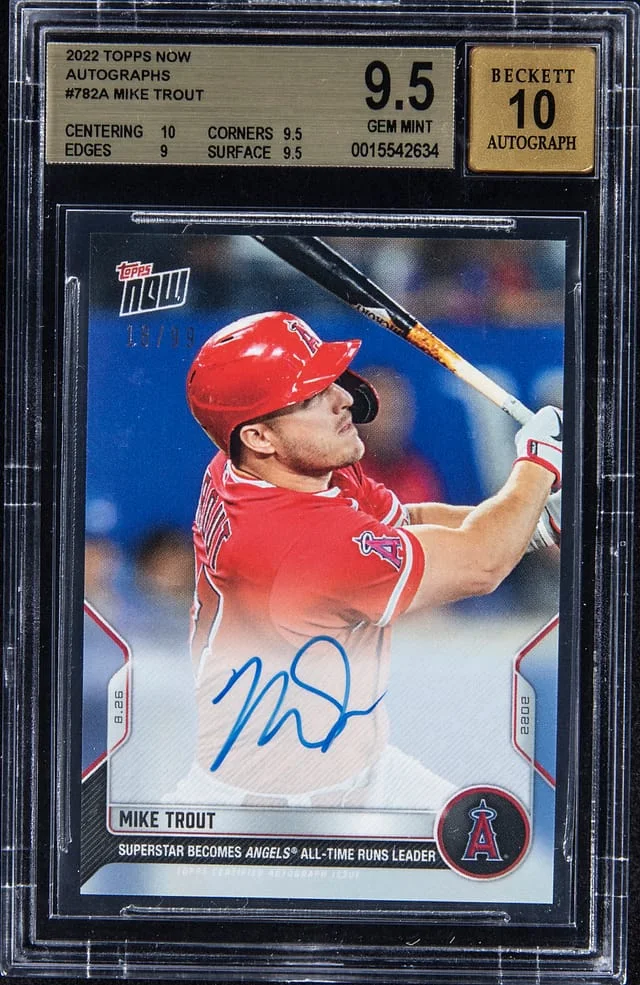2022 Topps Now Mike Trout Autograph #782A card image
