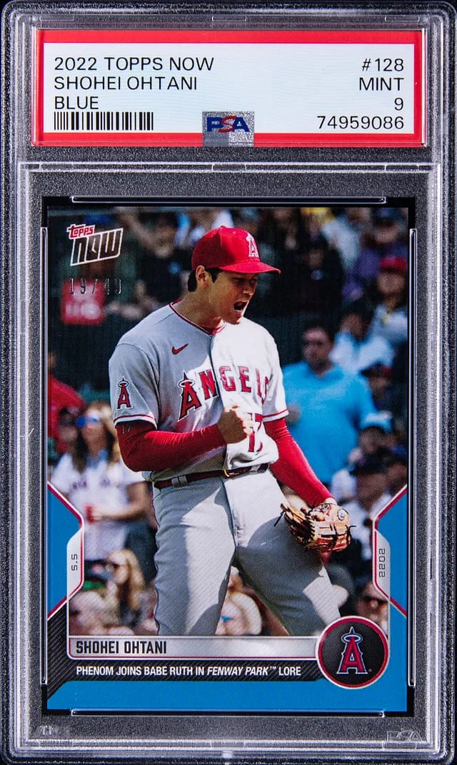 2022 Topps Now Shohei Ohtani Blue #128 card image