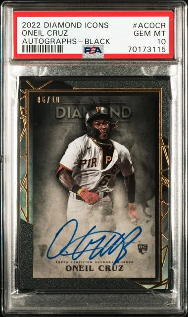 2022 Topps Oneil Cruz Diamond Icons Autographs Black #AC-OCR card image