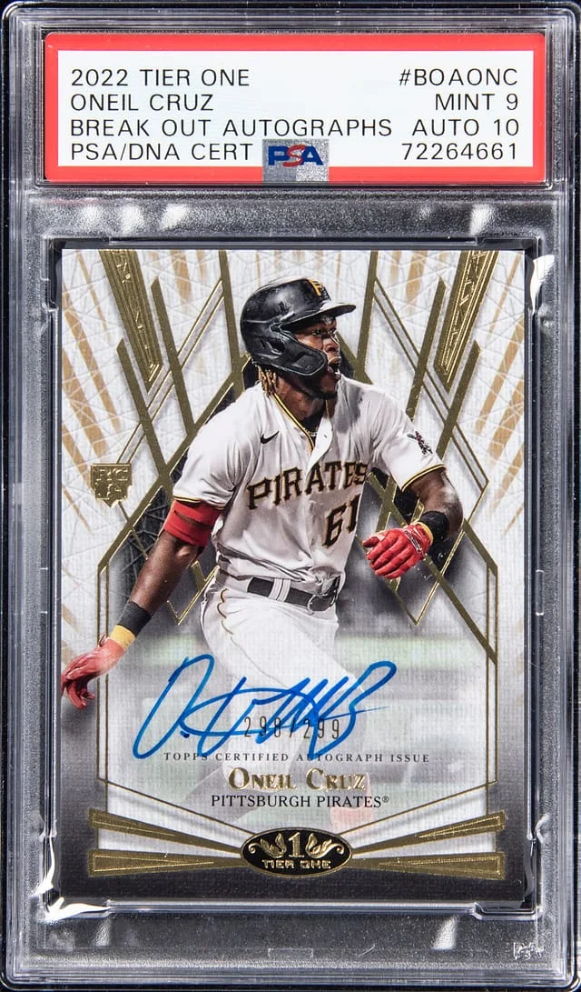 2022 Topps Oneil Cruz Tier One Break Out Autographs #BGA-ONC card image