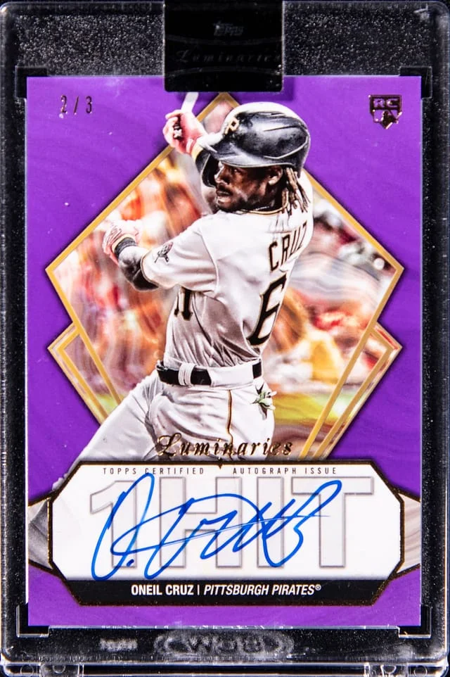 2022 Topps Oneil Cruz Luminaries Hit Kings Autographs Purple #HK-OC card image