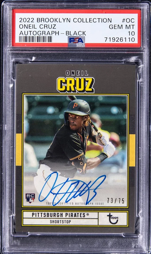 2022 Topps Oneil Cruz Brooklyn Collection Autograph Black #OC card image