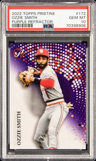 2022 Topps Ozzie Smith Pristine Purple Refractor #172 card image