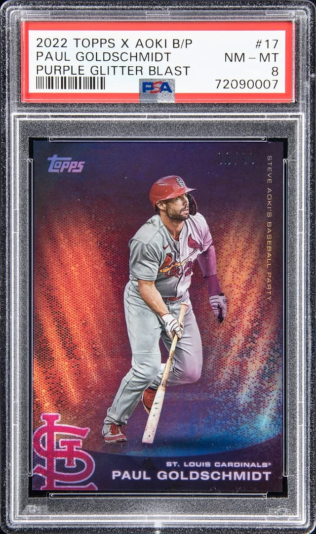2022 Topps Paul Goldschmidt X Aoki B/P Purple Glitter Blast #17 card image