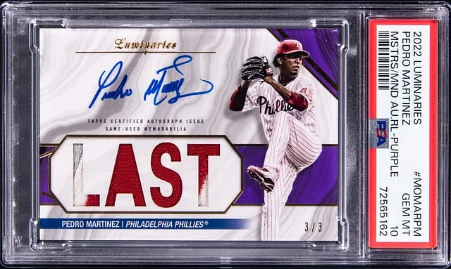2022 Topps Pedro Martinez Luminaries Master of Mound Purple #MOMARPM card image
