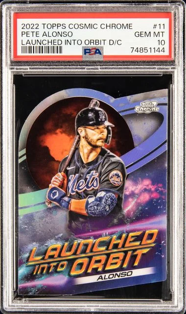 2022 Topps Pete Alonso Cosmic Chrome Launched Into Orbit Die-Cut #11 card image