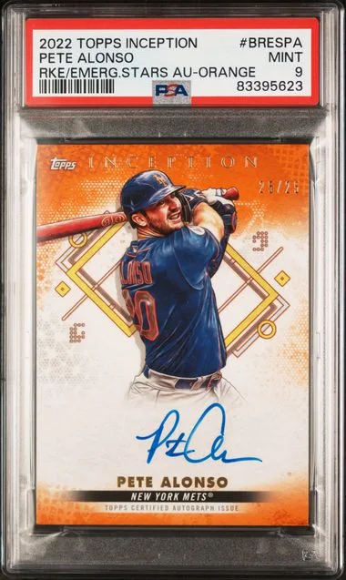 2022 Topps Pete Alonso Inception and Emerging Stars Autographs Orange #BRES-PA card image